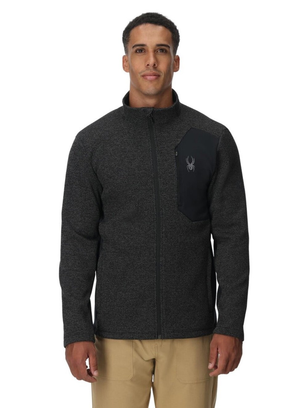 Spyder Bandit Full Zip Jacket - Limestone Black